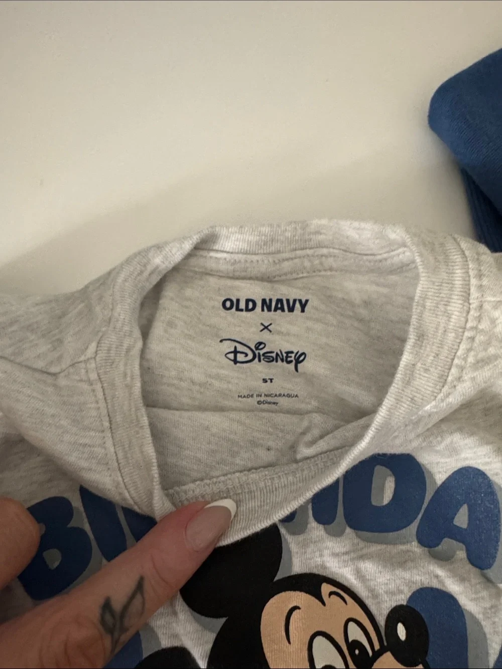 Old Navy Blue and White Mickey Baseball Tee & Shorts Set - 3 piece set